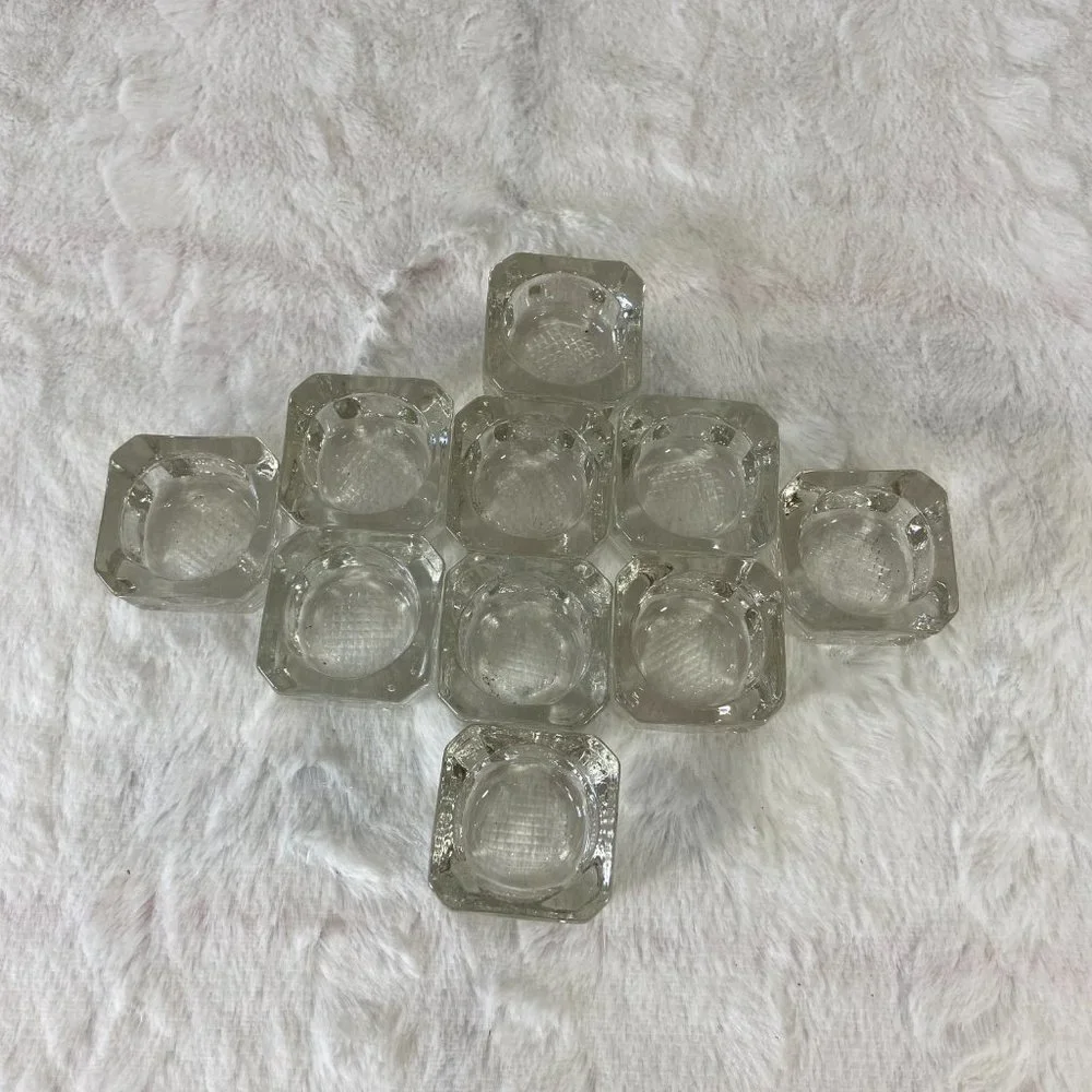 Antique Salt Cellars Salt Dips glass clear crystal open faced . 10 Total - Picture 1 of 11
